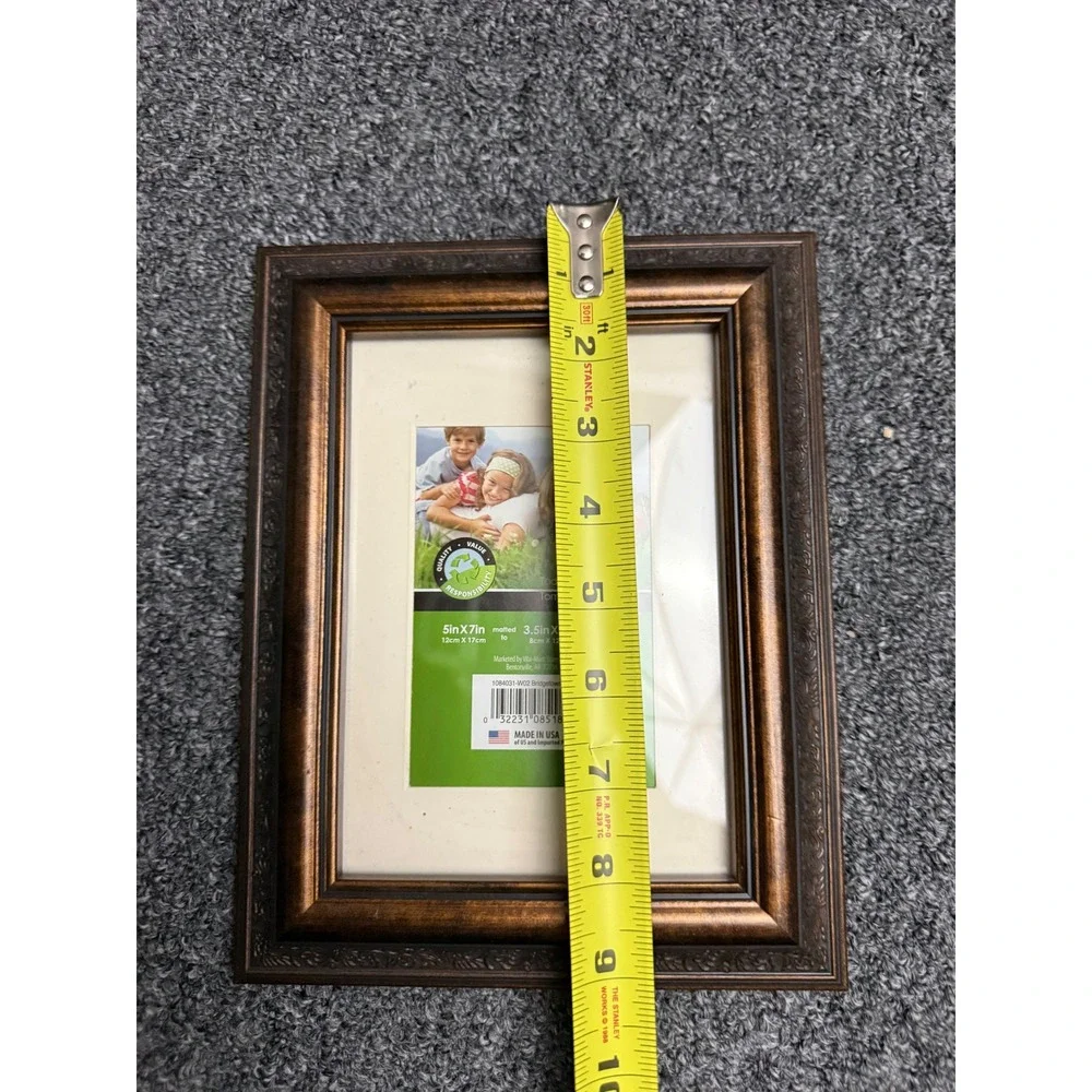 Bridgetown Bronze Embossed 5x7 Picture Frame Matted to 4x6 or 3.5x5 Made in USA